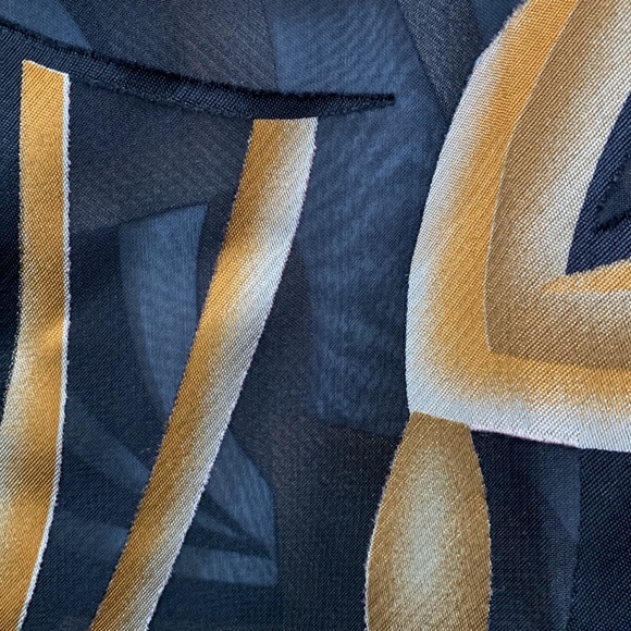 Vintage sheer button down blouse size medium black goldfish orange - Picture 9 of 9